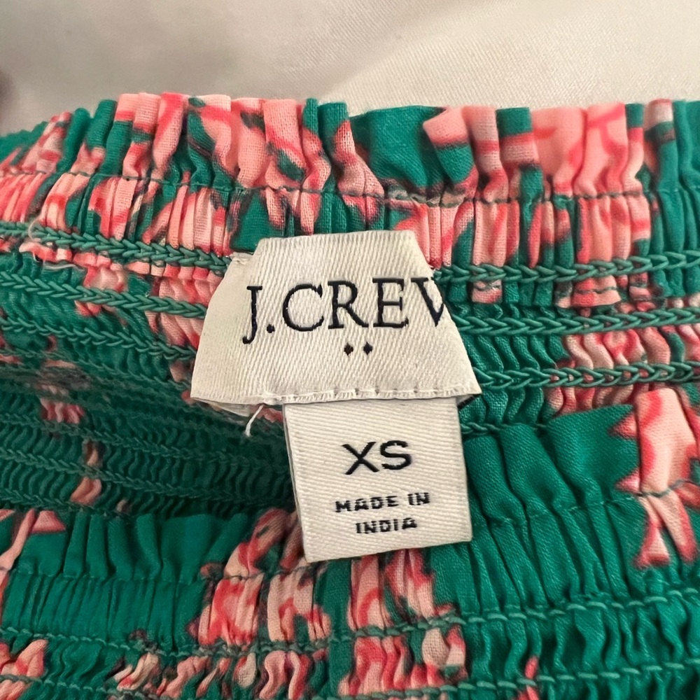 JCrew green and pink smocked midi dress - Picture 3 of 3